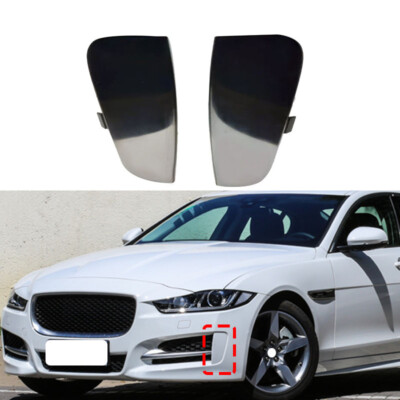 Pair Front Bumper Fog Light Molding Cover Trim Unpainted For Jaguar XE 2017-2019