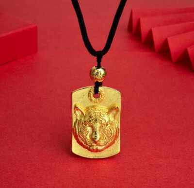 Tiger head  22K 24K Thai Baht Yellow Gold GP Filled Necklace Jewelry