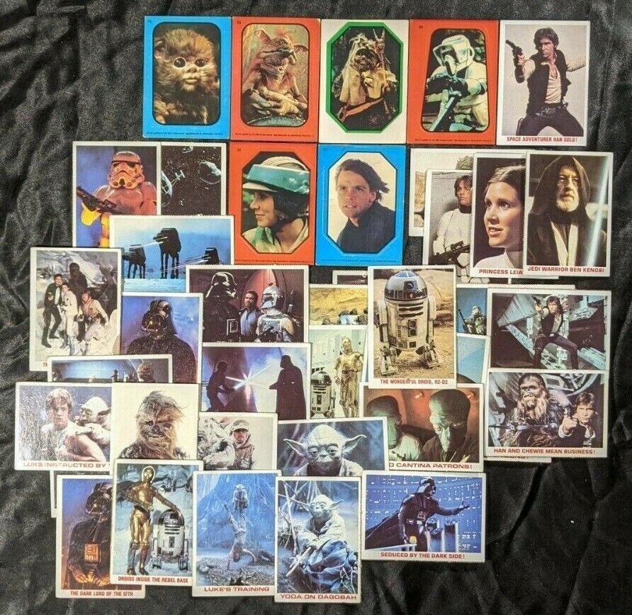 Original Vintage 1977-80 STAR WARS Trading Cards & Stickers Lot of 45 Najniższa cena, 2022