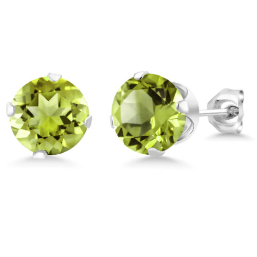 925 Sterling Silver Peridot Stud Earrings For Women (2.00 Cttw, Gemstone - Picture 1 of 6