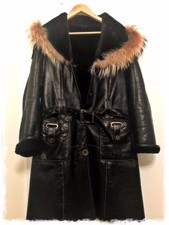 Ladies Leather Coat Size 'l' - Uk Size 12-14. Worn Only Twice.
