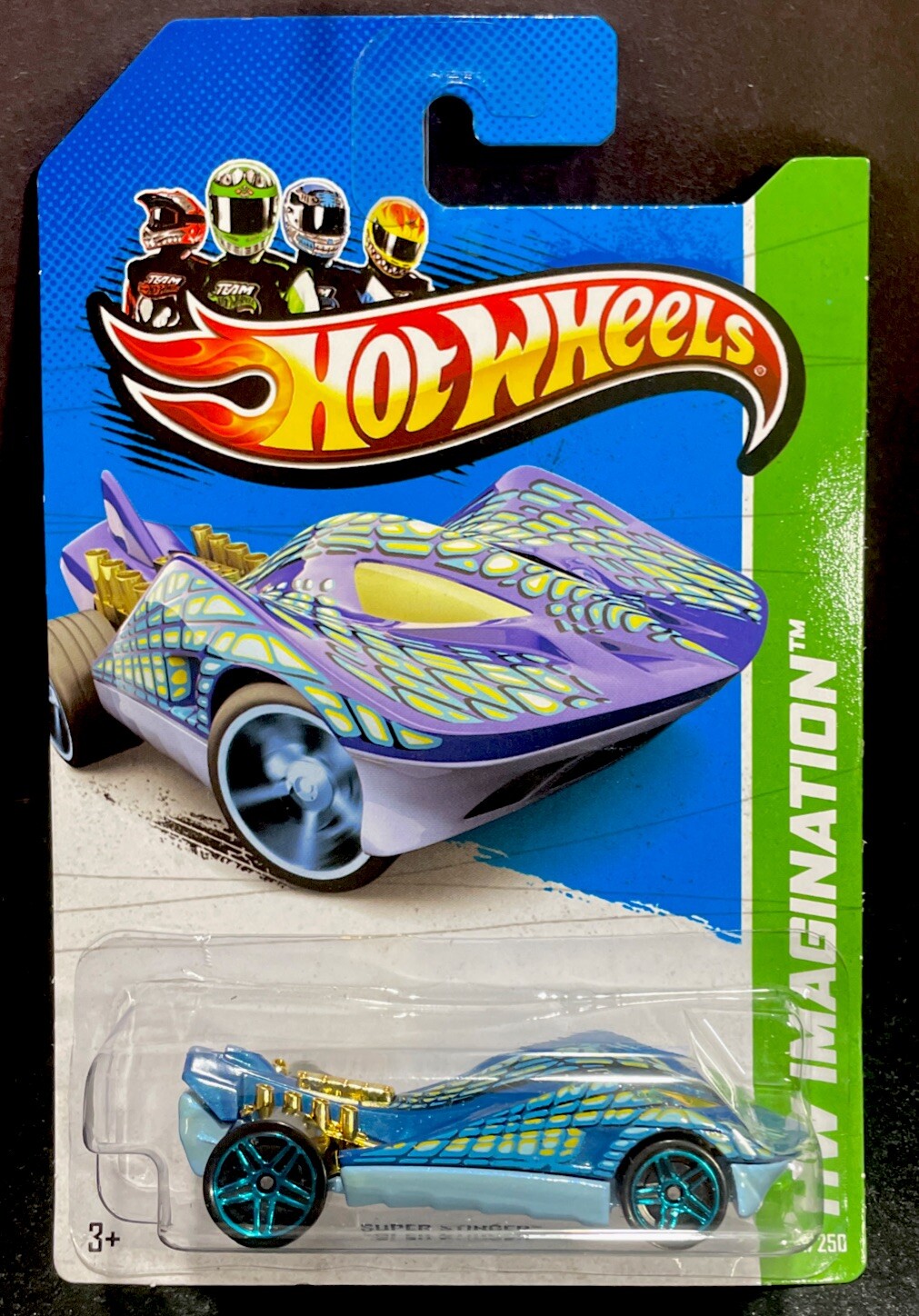Hot Wheels 2013 Super Stinger-HW Imagination-Blue, PR5 Wheels-Futuristic Hot Rod