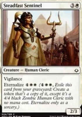 Steadfast Sentinel Light Play, English Magic the Gathering MTG Hour of Devastati