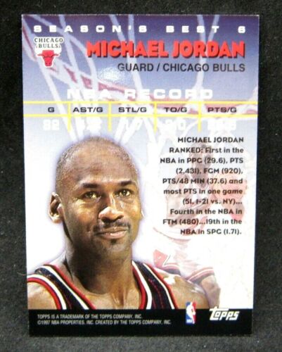 Michael Jordan 1997-98 Topps Shooting Stars REFRACTOR Look Card!Bulls G  GOAT HOF