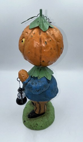 Vintage 1990er Jahre HALLOWEEN PUMPKIN MAN WACKELKOPF GELENKARME HALTEN LATERNE (Defekt) - Bild 3 von 9
