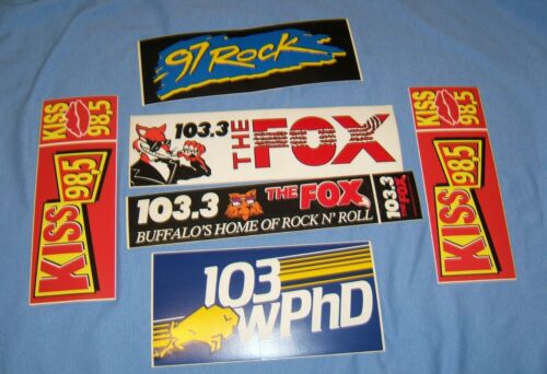 Vintage bumper stickers Buffalo NY radio station 97 Rock 103 The Fox 80s-90s LOT
