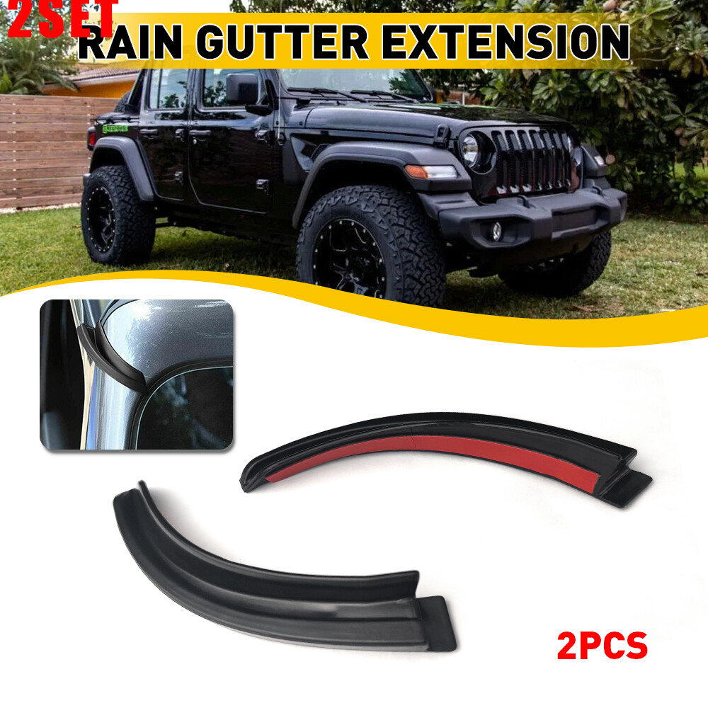 2Set Car Water Rain Diverter Guard Slot Gutter Extension fits 2020+ Jeep Gladiat