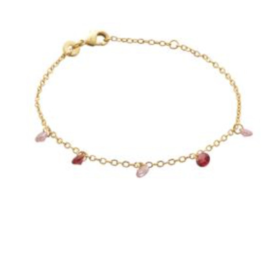 Bracelet pampilles en cristal violet et or 18k, le bijou idéal pour illuminer vos tenues