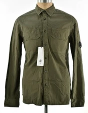 C.P. (CP) Company NWT Long Sleeve Button Up Shirt Size L in Olive Green