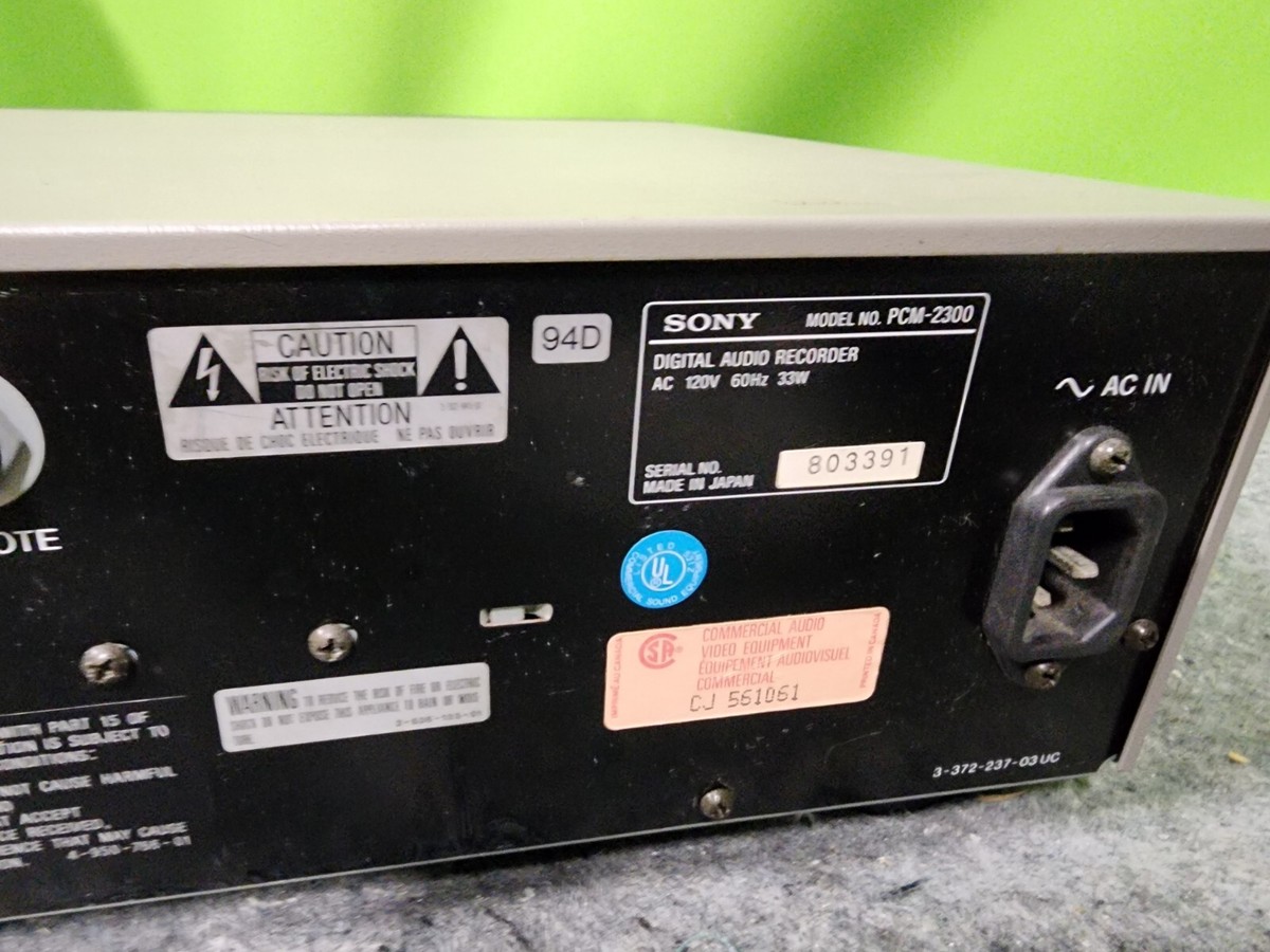 SONY PCM-2300 Illuminated bay DAT Player Recorder Deck UnTEST | eBay