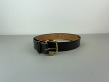 TOP GRAIN COWHIDE VTG 70'S Leather Black belt USA brass buckle 44