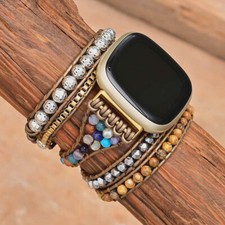 Multilayer 3 Wraps Boho Stone Bracelet Band for Fitbit Versa 3/Sense Wristband