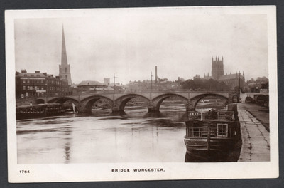 Postkarte Worcester Worcestershire Boot Ausdauer an der Brücke frühe RP