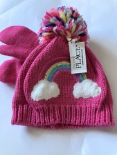 Girls Rainbow Beanie And Mittens