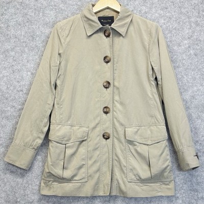 Massimo Dutti jacket size UK 10 beige women s lightweight Button Up Used Ladies
