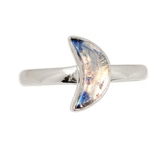 Moon - Natural Rainbow Moonstone, India 925 Silver Ring Jewelry s.6.5 ALLR-32362
