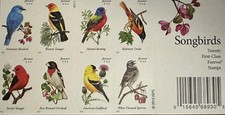 20 USPS Songbird USA Forever Stamps Sheet of Authentic Postage Spring Aviation