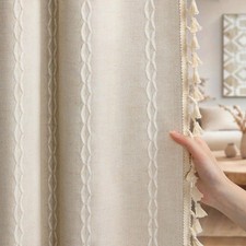 XOGUIBO Boho Blackout Curtains 2 Panels 84 52"W x 84"L Pack of 2 , Beige