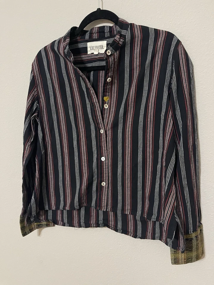 V.DE.VINSTER.  100% Cotton Long Sleeve Stripped Bottom Short Made In India Small - Image 2 of 4