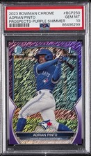 2023 BOWMAN CHROME PROSPECTS PURPLE SHIMMER #BCP250 ADRIAN PINTO 210/250 PSA 10