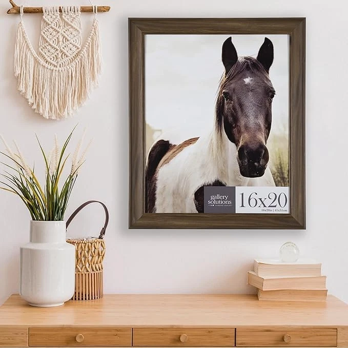 Marco de fotos de nogal de 16"x20" - Foto de pared grande, soporte para obras de arte - elegante y... Foto 2 de 4