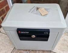 Sentry 1170 Fireproof File Safe Lock Box + 1 Key Grey Pre Owned Office Essential