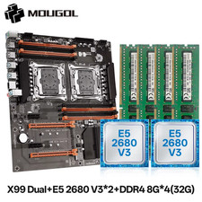 X99 Dual CPU Gaming Motherboard Kit with E5 2680 V3 & Four-Channels DDR4 32GB (4