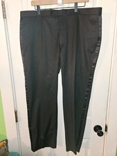 Calvin Klein Tuxedo Pants 40x30 Black Satin Stripe Dress Trousers NWOT Classic