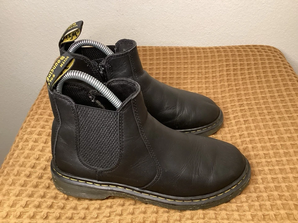 Ботинки челси Dr. Martens размер США женские 5 мужские 4 черные кожаные на боковой молнии 2976 J - Изображение 2 из 4