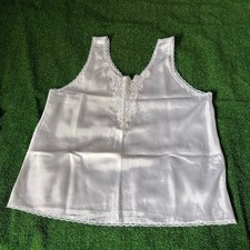Vintage Cinema Etoile White Satin Lace Camisole Half Slip Lingerie Plus Size 3X
