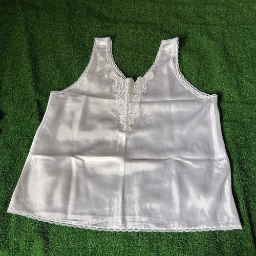 Vintage Cinema Etoile White Satin Lace Camisole Half Slip Lingerie Plus Size 3X