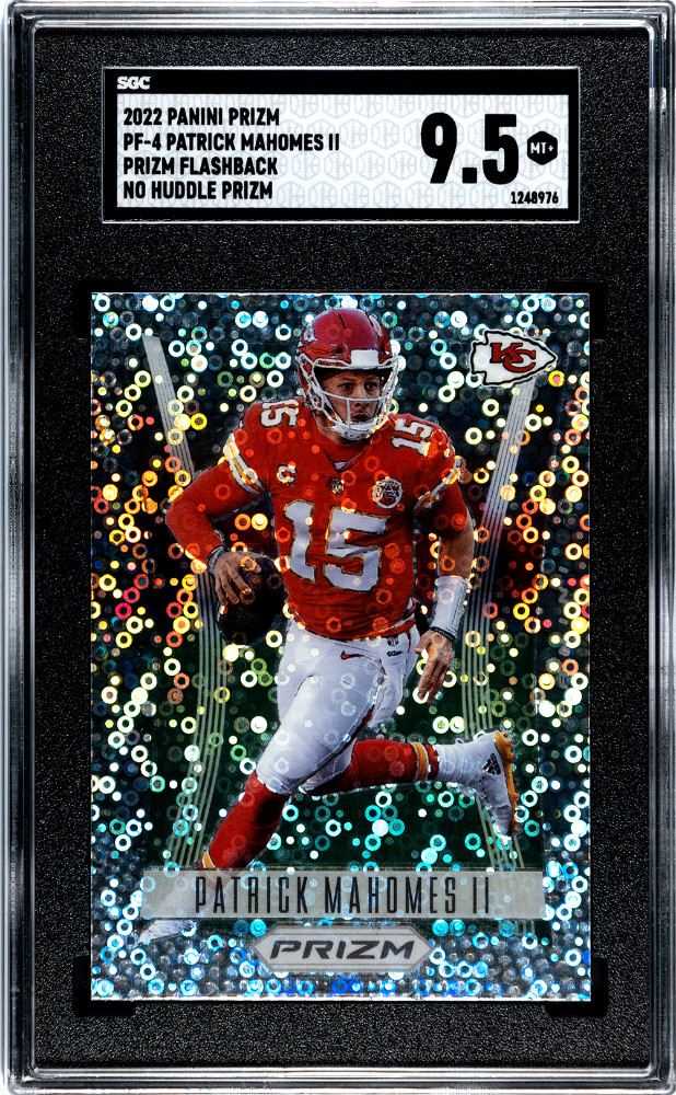 2022 Panini Prizm PATRICK MAHOMES II Prizm Flashback No Huddle Prizm SGC 9.5