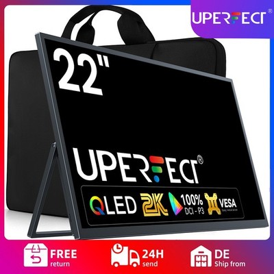 UPERFECT Portable Monitor, 22,0 Zoll 2K Portable Monitor 1000:1 Display 1440P DE