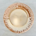 Peach Luster Laurel Leaf 9” Plate VTG MCM 60’s Lot of 4 Fire King Anchor Hocking