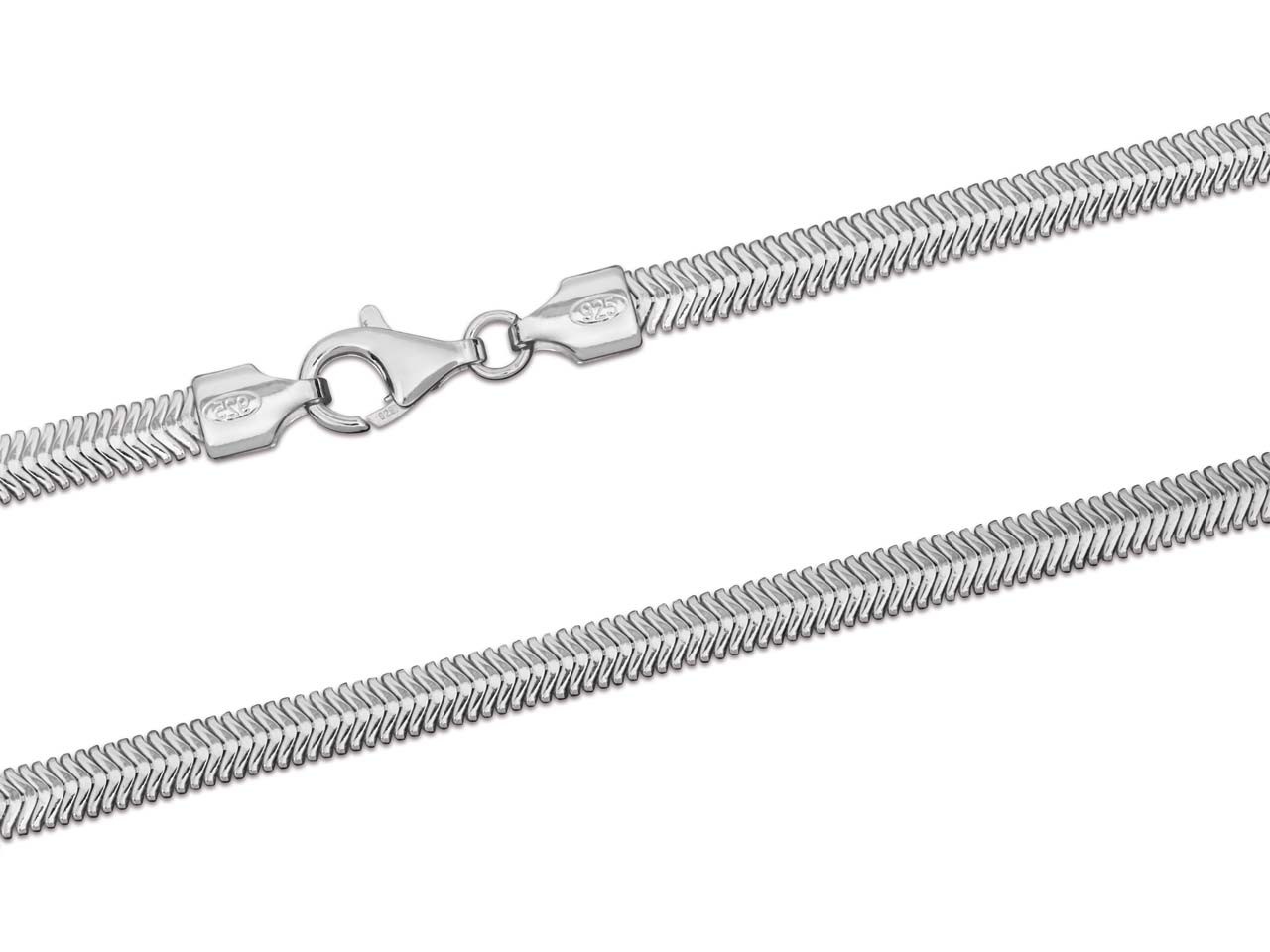 925 Sterling Silver Necklace Chain Flat Snake 4.2mm 18In/45cm Hallmarked