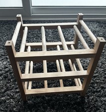 IKEA Hutten Wooden Wine Rack, 9 Bottle Holder, Stand Storage, Stackable