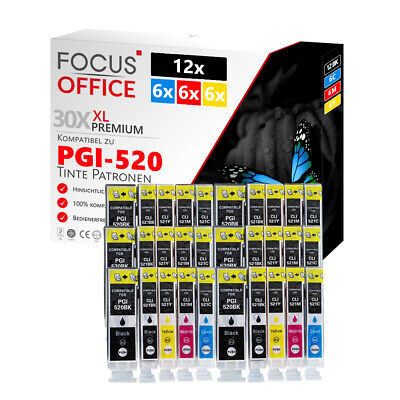 30x Kompatibel Tinte für Canon Pixma IP 4600 IP 4600 X IP 4700 PGI-520 CLI-521
