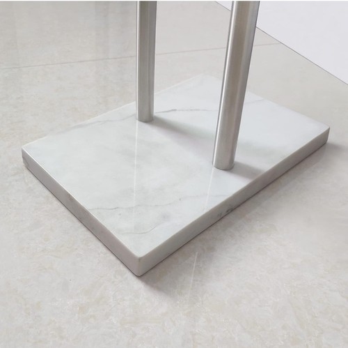 Portasciugamani Doppio Standing 40 in H Acciaio Inox Spazzolato Bagno Piscina Vasca - Foto 2 di 3