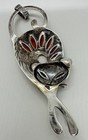 Huge Vintage Handmade Poland Sterling Silver Amber Cat Pendant 4”in — photo 7