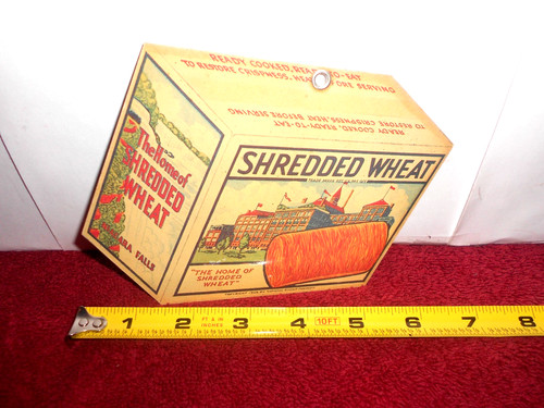 VINTAGE SHREDDED WHEAT BREAKFAST CEREAL ADV. SIGN METAL - 5 x 4 in UNIQUE- Z 529