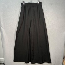 Alice + Olivia Womens Sz 2 Black Wide-Leg Pants Elastic Waist Lightweight Flowy