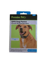 PREMIER PET GPS DOG FENCE CIRCULAR WIRELESS BOUNDARY DOG COLLAR 20LBS 6 MONTH
