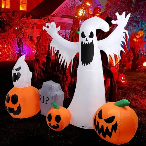 Halloween Inflatables Ebay 8 FT Halloween Inflatables Ghost & Pumpkins Outdoor Decorations ...