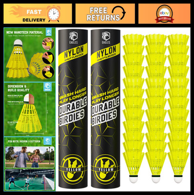 High-Quality Nylon Badminton Shuttlecocks - Durable Birdies for Training, 6/12/2