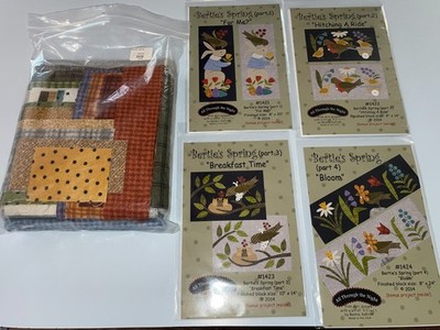 Bertie's Spring Quilt Block Complete Set of Parts 1-4 BOM Kit Patterns & Fabric