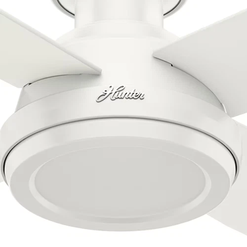 Hunter Dempsey 52" Indoor Flush Mount Ceiling Fan in Fresh White - Picture 6 of 9