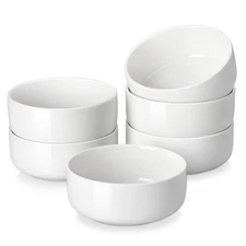 24 OZ Cereal Bowls, Porcelain Soup Oatmeal Bowls Set of 6, Kitchen Ceramic Se...
