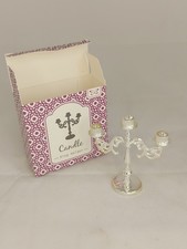 Elegant Ornate Miniature Silver Candelabra Candlestick Jewellery Ring Holder NIB