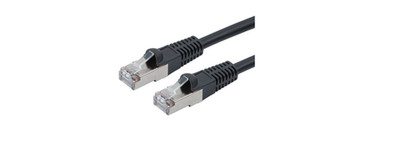 PVCAT5FUTPO-BLK-JP-002	CAT5e, Jumper, F/UTP, Molded RJ45,  Black PE, 2 ft
