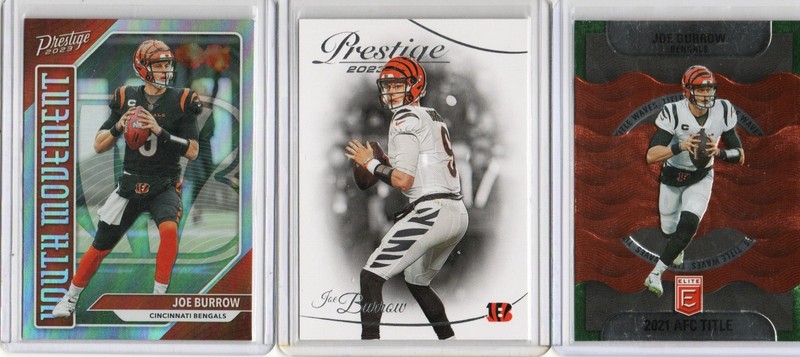 Football Card Lot. of 3 cards  QB " Joe Burrow " Cincinnati Bengals